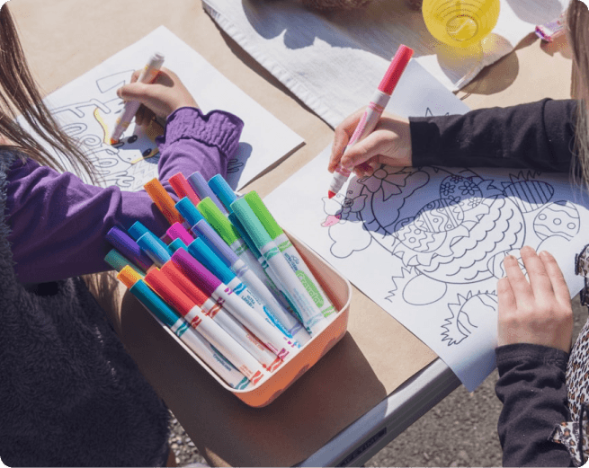 Children learning with blocks
